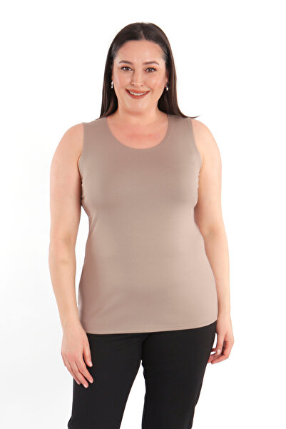 SERTUĞ Великий розмір Широкі бретелі Basic Vizon Блуза (футболка)