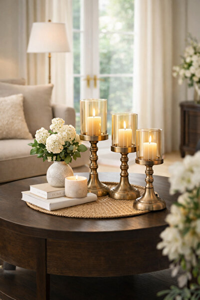 AbajurAksesuar Aster Bronz Mumluk