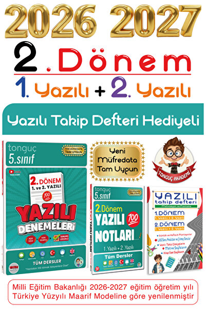 Tonguç Yayınları Tonguç 5. Sınıf 2. Dönem 1. ve 2. Yazılı Notları Tüm Dersler...