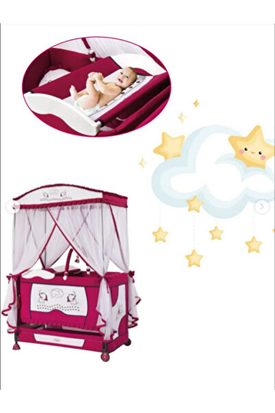 TURHANBEBE Anne Yanı Cibinlikli Tekerlekli Geniş Sepetli Hanedan Beşik