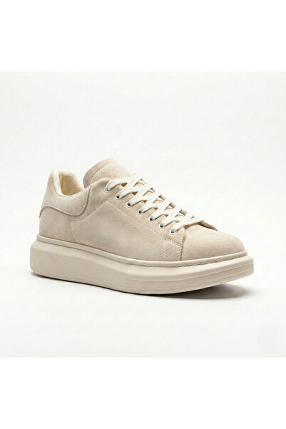 BESKAR Чоловічі спортивні кросівки з кремовою замшевою підошвою та високим ка...