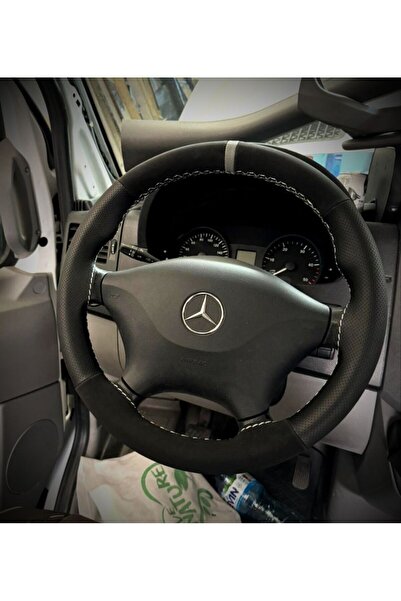 DİKİŞLİ DİREKSİYON KILIFI NOKTALI/NUBUK GRİ YÜZÜK DİKİŞLİ MERCEDES SPRİNTER (2014 sonrası) Uyumlu