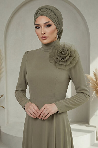 Aisha's Design Готовий тюрбан з плісированим дизайном, хакі зелений, HT-108A