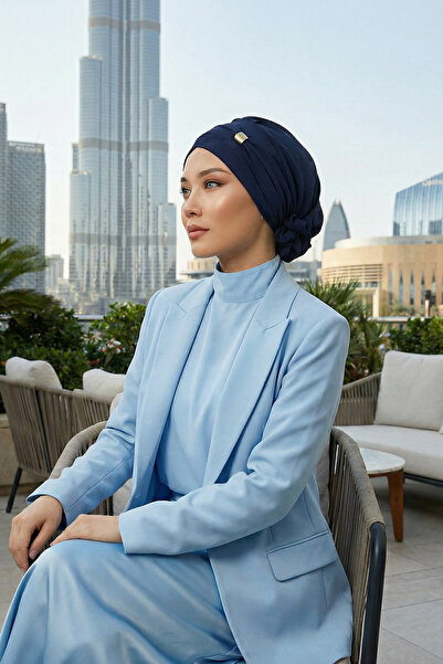 Aisha's Design Готовий тюрбан з аксесуарами, синій, HT-95