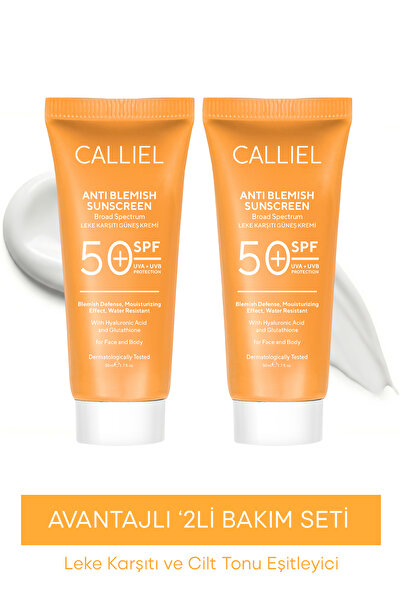 CALLİEL 2’li Leke Karşıtı Tüm Ciltler İçin Yüksek Korumalı 50 Spf Güneş Kremi...