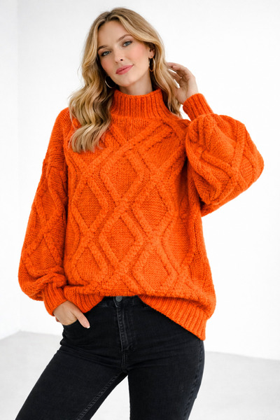 Kirazgym Women's Mock Neck High Neck Balloon Sleeve Oversized Winter Sweater ...