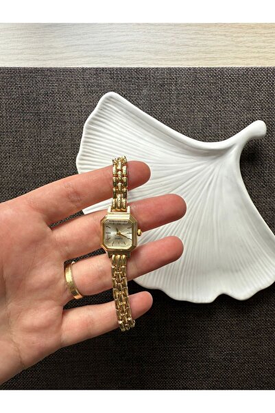 rubsey Retro Minimal Beads Cord Vintage Women Wrist Watch Gold