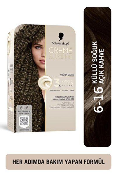 Schwarzkopf Creme Supreme 6-16 Küllü Soğuk Açık Kahve