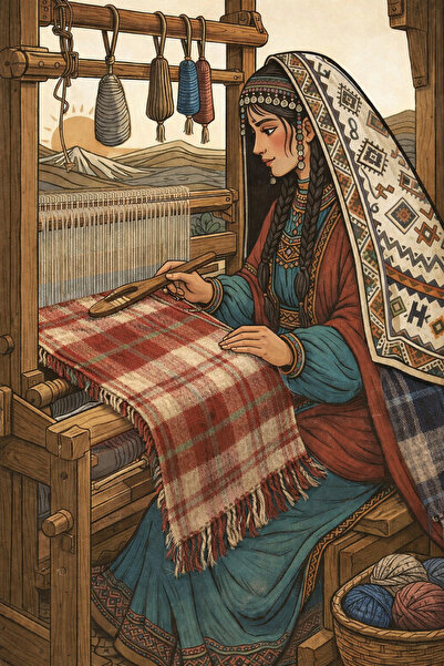 Kula Mensucat Hand-Woven Natural Organic One Hundred Percent Wool Double Size...