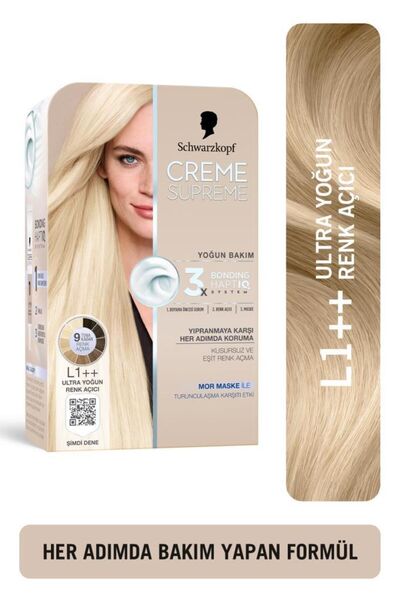Schwarzkopf Creme Supreme Full Kit L1 Ultra Yoğun Renk Açıcı