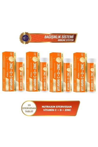 Nutraxin 4-pieCe Vitamin C-d and ZinC EffervesCent Tablet Set