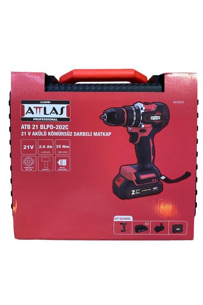 Attlas ATB 21 BLPD-202C 21 V Akülü Kömürsüz Darbeli Matkap - A0104075
