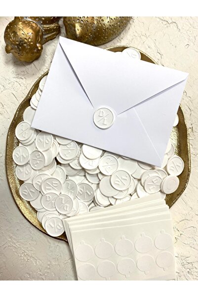 Argese Matbaa Kişiye Özel Hazır Baskılı Beyaz Mühür Mumu, Çift Taraflı Etiket...