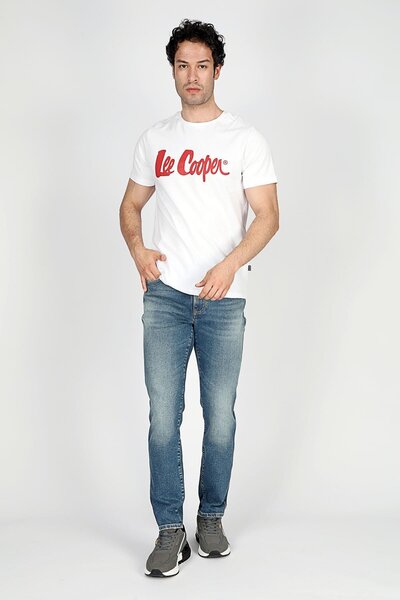 Lee Cooper بنطلون جينز رجالي من JACK GERARD BLUE MID بقصة ضيقة 251 LCM 121030