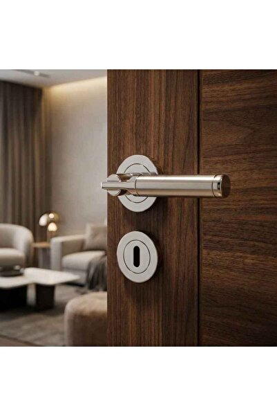 Sese Feyza Modeli Oda Rozetli Kapı Kolu Nikel-Inox (200-95RO-21/53)