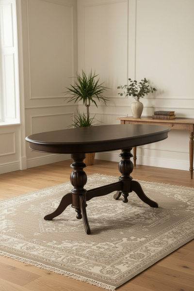 KleinHaus Furniture Elegansia Oval Ahşap Açılır Masa (Kapalı Hali :170x100cm ...