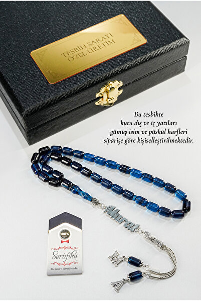 TESBİHSARAYI Kehribar Tesbih- DERİ KUTULU GÜMÜŞ İSİMLİ TESBİH -İsimi Soru & C...