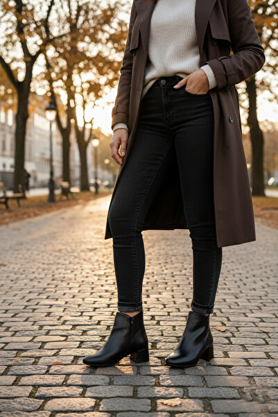 Polaris 108 Жіночі черевики на підборах із теплим підкладкою та блискавкою, ч...