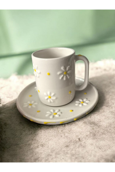 arsimhome طقم أكواب مع صحون لشخصين 4 قطع باباتيا