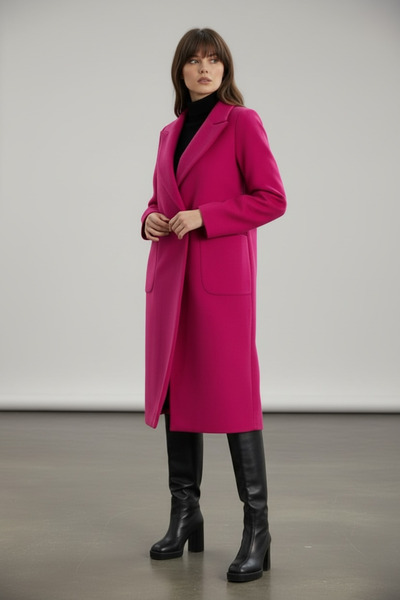 Pitti Kadın FUŞYA Kaşe Düğmeli Kaban 70581