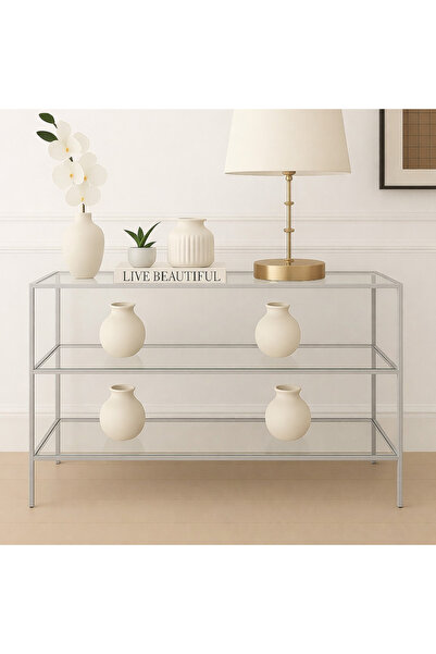 Home Celestia Açık Gri Dresuar Kahve Köşesi Modern Konsol 100 cm