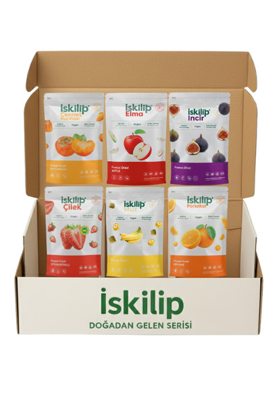İSKİLİP Dondurularak Kurutulmuş Meyve Tanışma Paket Çilek Muz Hurma Elma Ayva...