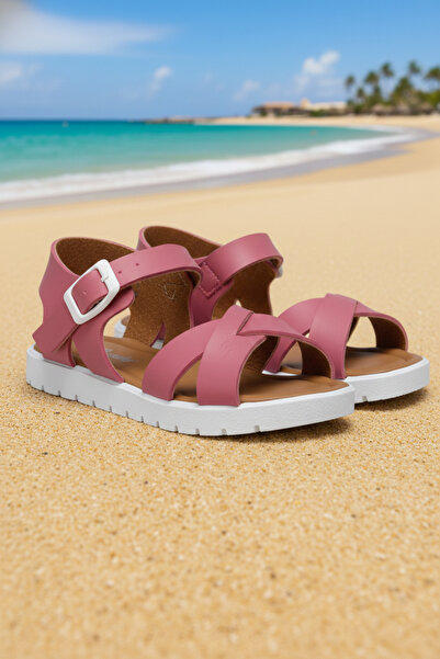 Polaris Зручні сандалі для дівчаток з рожевою підошвою, підходять для пляжу т...