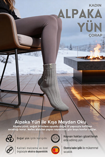 Bolero Women's Alpaca Wool Socks Gray