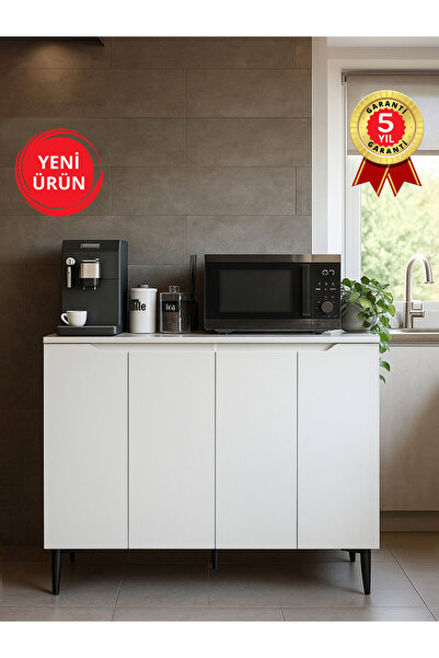 dorpek Olie 4 Kapaklı Çok Amaçlı Dolap, Erzak Dolabı, Kahve Köşesi Dolabı & K...