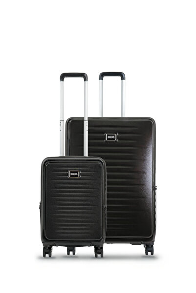 GROUND Fairytale 2'li Körüklü Valiz Seti Büyük-Kabin - Siyah - 10740