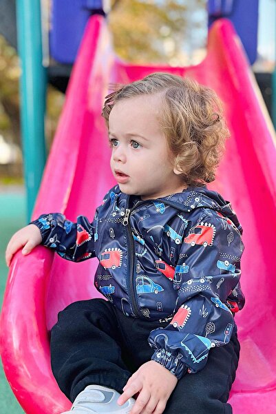 Breeze Дощовик для хлопчиків з малюнком транспортних засобів на тему дорожньо...