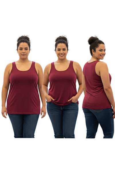 MrrMajestic Women's Thick Strapped Beige Lycra Tank Top - Oversized Size - Se...