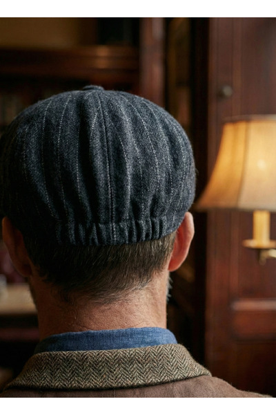emybox Erkek Kaşe 8 Köşe Kasket Şapka Klasik Retro- Peaky Blinders Tarzı Lastikli Standart Beden