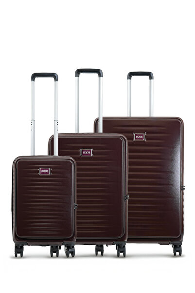 GROUND Fairytale 3’lü Körüklü Valiz Seti Patlıcan Moru - 10740