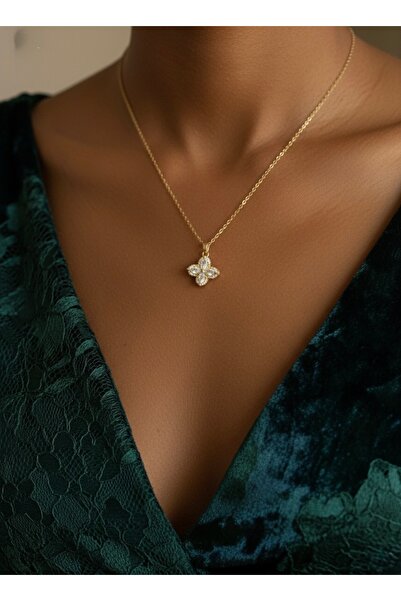 İNN JEWELLERY قلادة نسائية ذهبية اللون مقاومة للتشويه مصنوعة من الفولاذ عيار ...