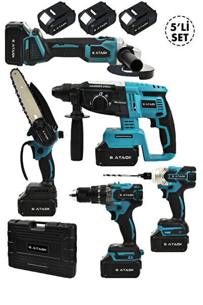 Sataok 36v 5li set pro budama testeresi taşlama kırıcı deli hilti somun sıkma...