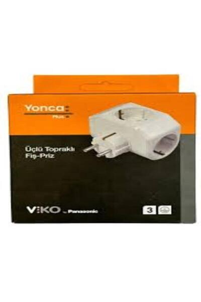 VİKO Yonca Topraklı Priz Beyaz ( 1 ADET ) plus