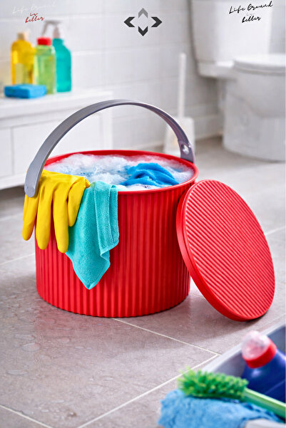 LİGROUND Temizlik Kovası Yuvarlak Kova Çöp Kutusu Temizlik Kovası Oyuncak Kut...