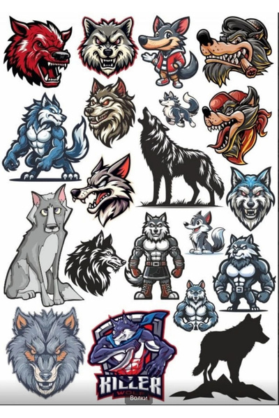 Reysa Tasarım Wolf Sticker Set - 2 Designs