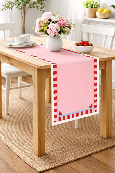 RİTMOHOME Bohem, Kalpli, Kareli, Karo, Çizgili, Desenli, Renkli, 40x140 Runner