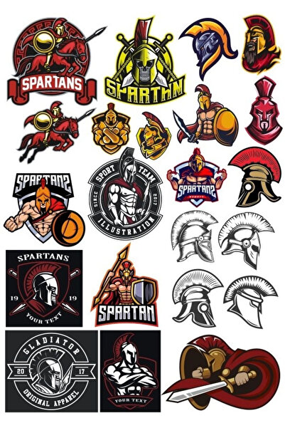 Reysa Tasarım مجموعة ملصقات Spartan Warrior مكونة من 20 قطعة للهاتف والكمبيوت...