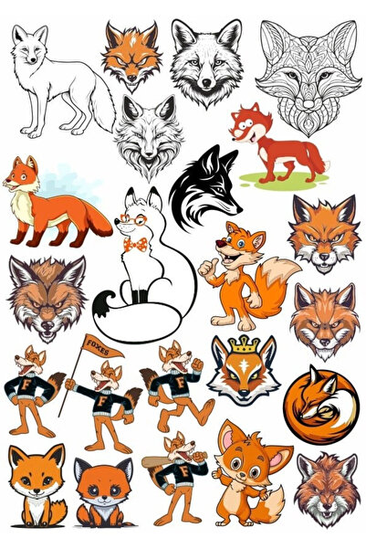 Reysa Tasarım Fox Sticker Set - 6 Pieces