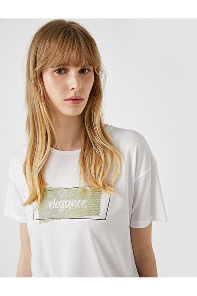 Koton Γυναικείο Off White T-Shirt 1YAK13263EK