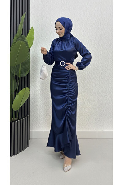 modasusev Сатенена рокля с рибена опашка