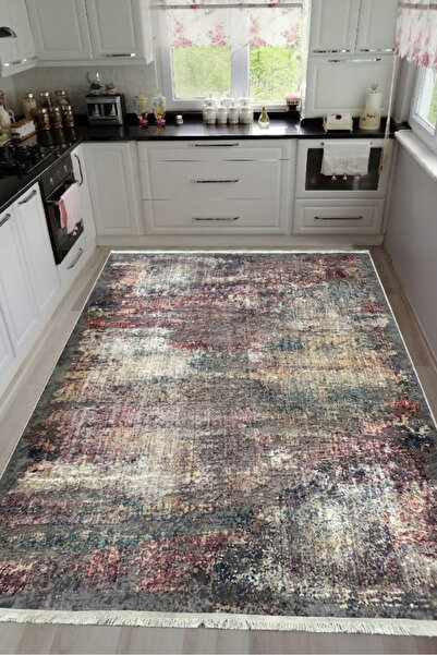 CENTER AVM Renkli Halı Leke Tutmaz Mutfak Halısı Makinede Yıkanabilir Kaymaz ...
