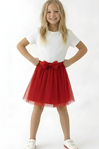 ESİLA KİDS Kız Çocuk Etek Simli Tüllü 4-14 Yaş