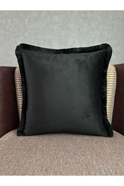 Fabricland Imported Silk Velvet BLACK COLOR TASSELED KIRLENT CASE 43x43cm