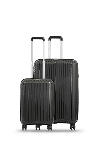 GROUND Sirius 2'li Valiz Seti Büyük-Kabin - Siyah - 10728