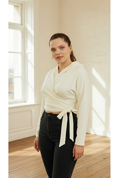 Curly Φούτερ με κοκάλινο μπροστινό δέσιμο