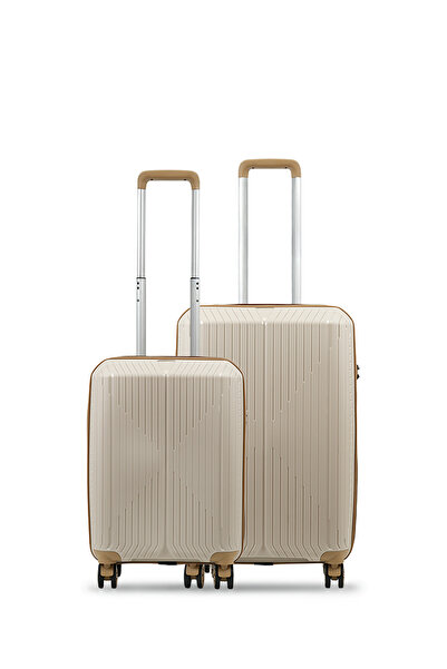 GROUND Sirius Gar 2'li Valiz Seti Orta-Kabin - Kemik Bronz - 10728